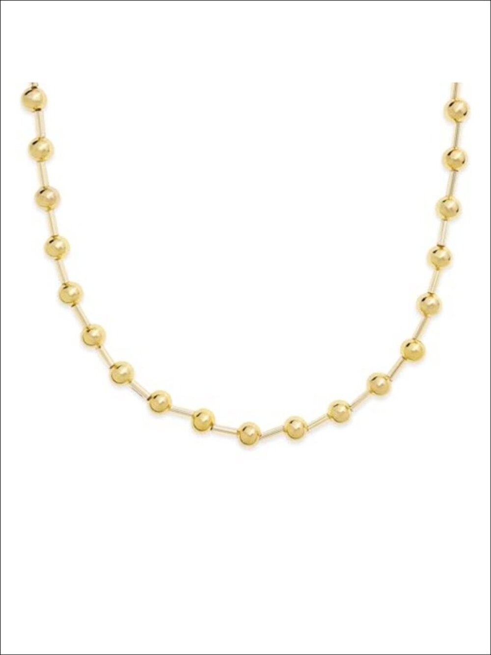 Handmade Gold Ball Beaded Stack Link Necklace Dainty Boho